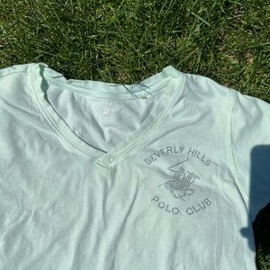 Beverly Hills Polo Club Light Green V-Neck Tee